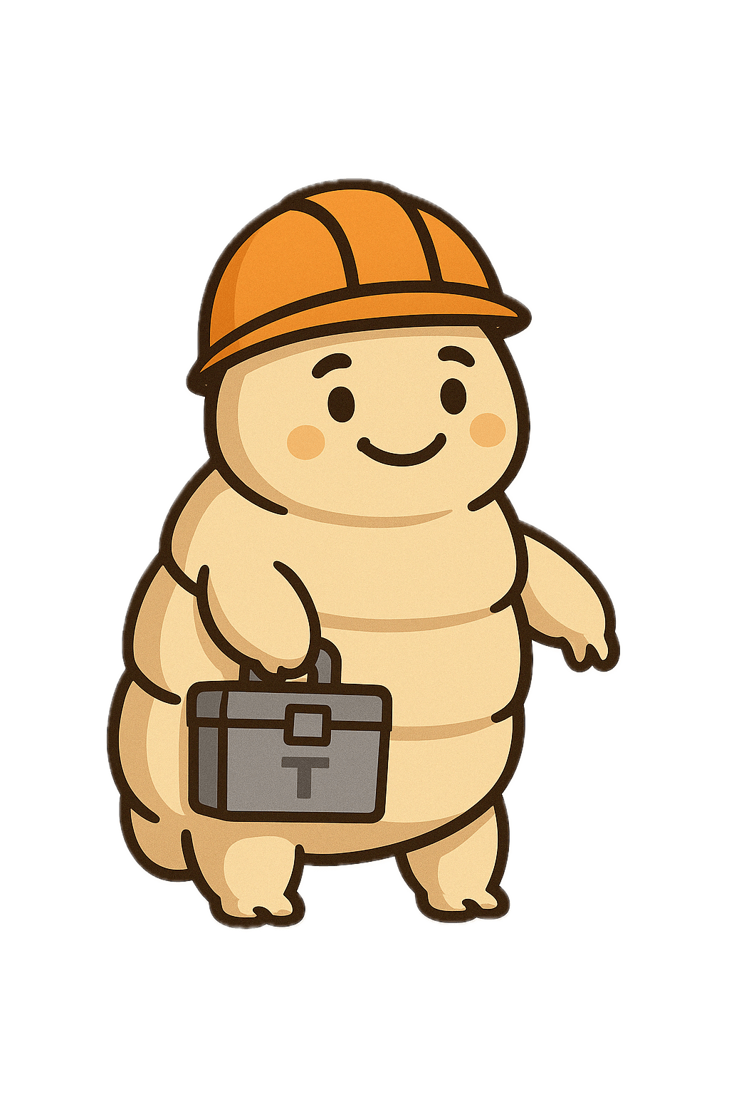 TinyScale’s original tardigrade mascot with a toolbox